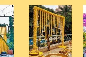 Hanging Marigold Curtains - Punjab Bagpiper Band India