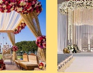 White Garland Mandap - Punjab Bagpiper Band India