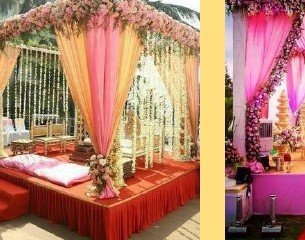 Greenery Pillar Mandap - Punjab Bagpiper Band India